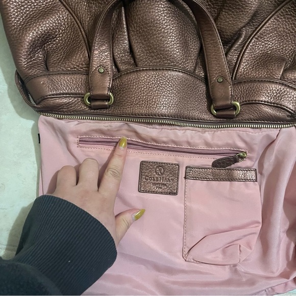COLE HAAN- bronzed metallic leather purse -EUC - Picture 4 of 10